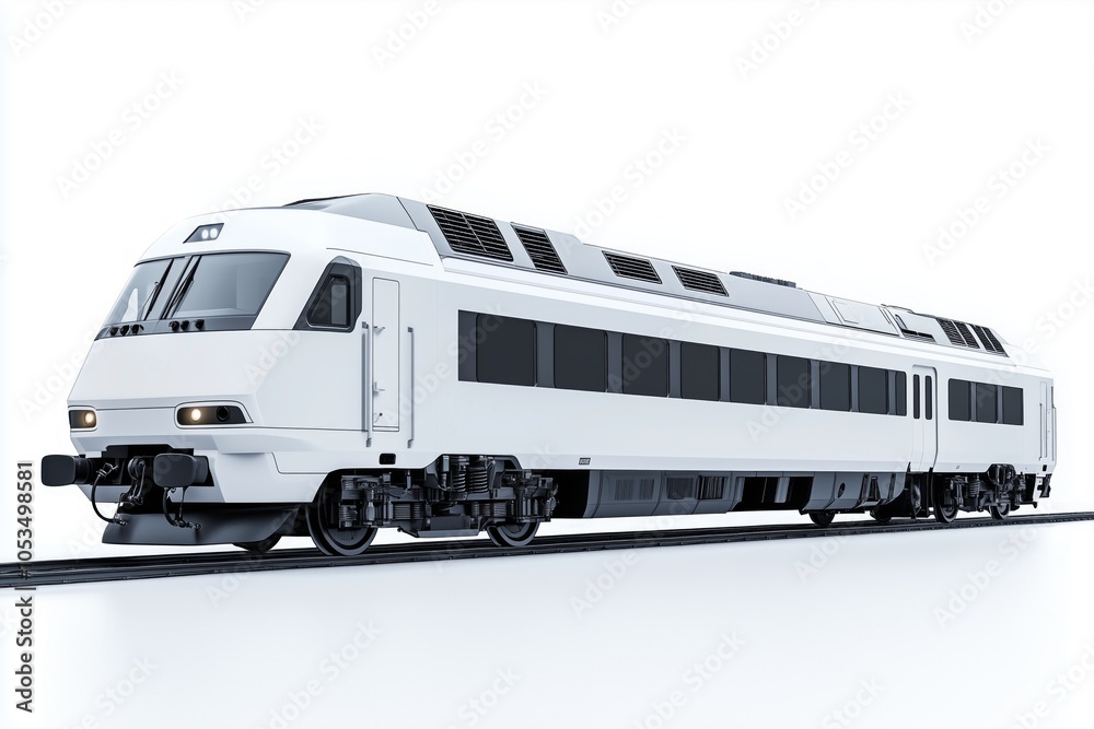 Fototapeta premium white train isolated on white background