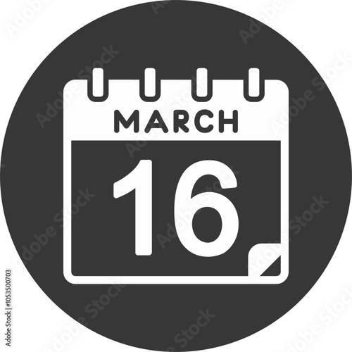 16 March Vector Icon Design