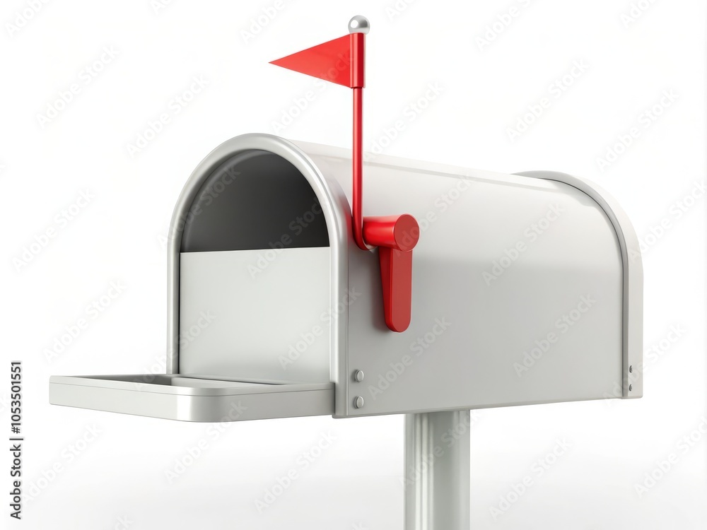 Mailbox set against a clean white backdrop, ideal for showcasing mailing and communication ideas. Perfect for stock imagery related to postal services and home delivery. Mailbox set against a clean white backdrop, ideal for showcasing mailing and communication ideas. Perfect for stock imagery related to postal services and home delivery.