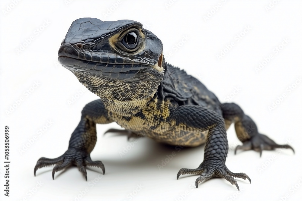 Black lizard isolated on white background Black lizard isolated on white background