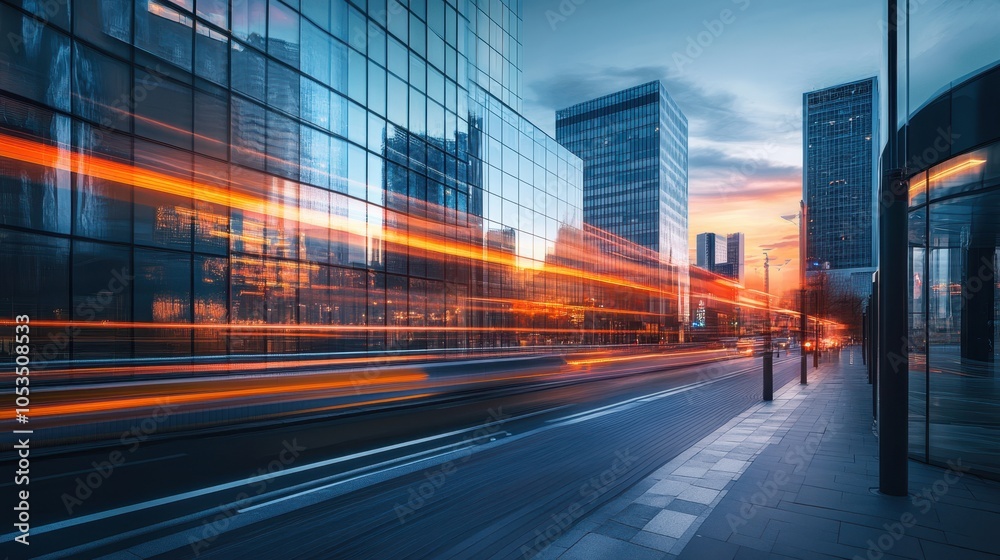 Fototapeta premium The City at Dusk Motion