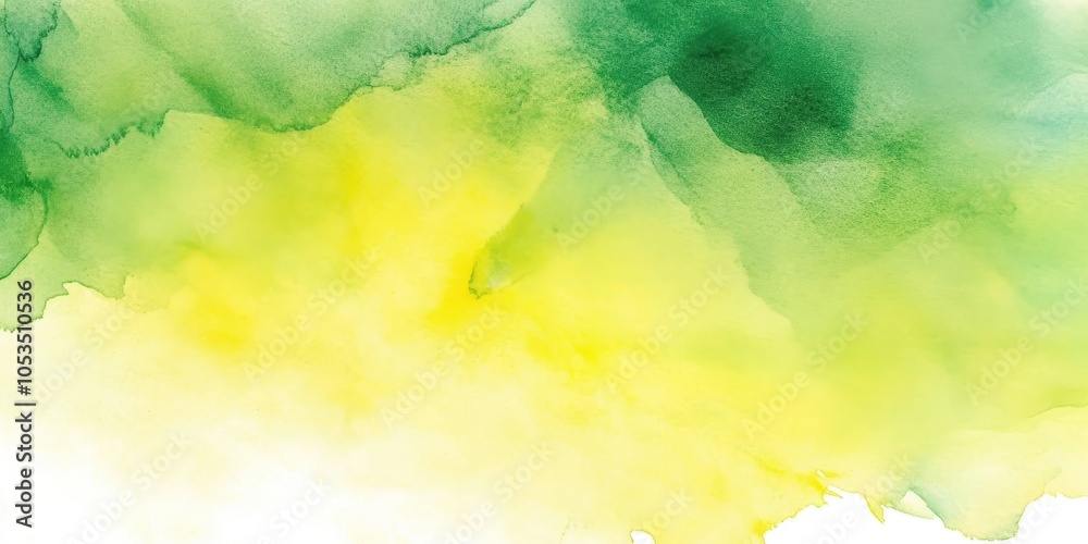 Fototapeta premium Soft Yellow and Green Watercolor Background
