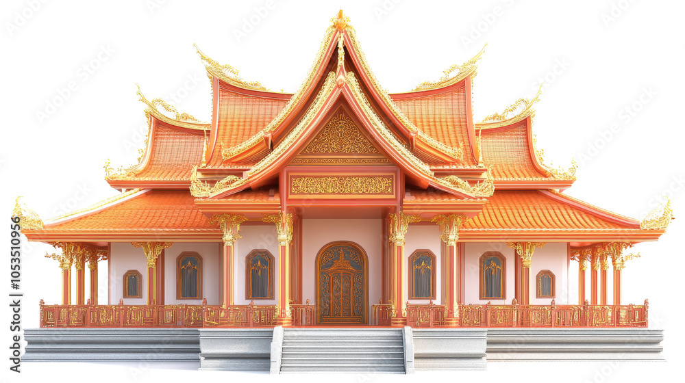 Fototapeta premium Majestic Thai Temple Architecture 