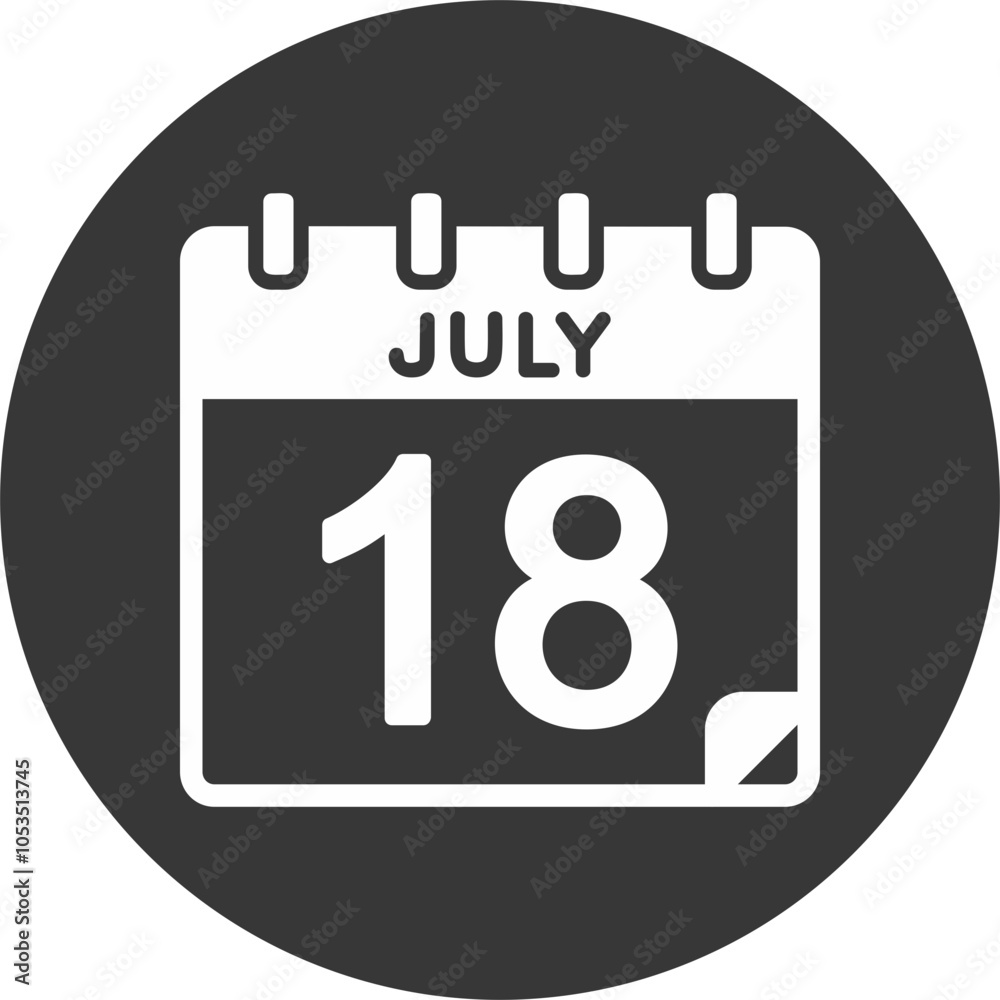 18 July Vector Icon Design 18 July Vector Icon Design