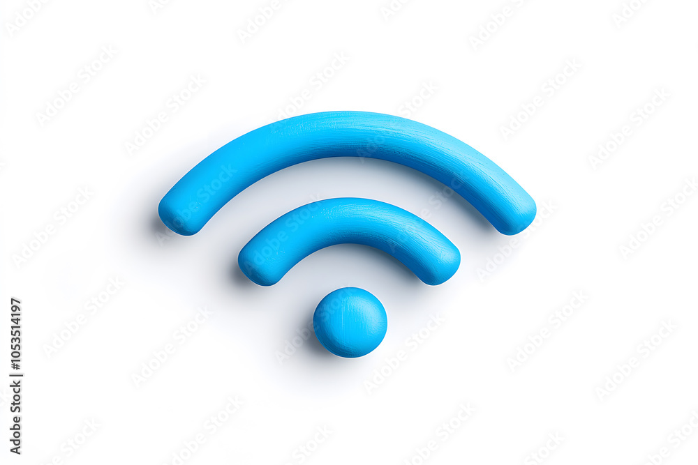 Wifi network 3d symbol, isolated on white background Wifi network 3d symbol, isolated on white background