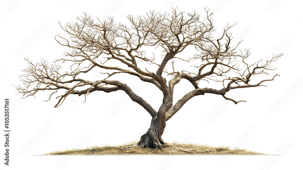 Dry tree with no leaves isolated on white background Dry tree with no leaves isolated on white background