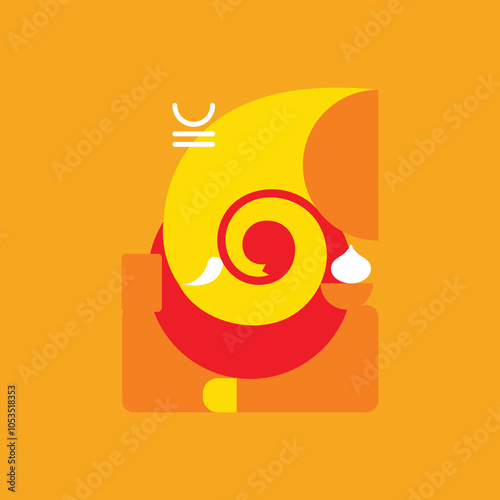Lord Ganpati on Ganesh Chaturthi background. new abstract vector illustration design