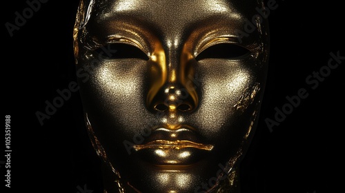 Golden mask with black background for luxury party