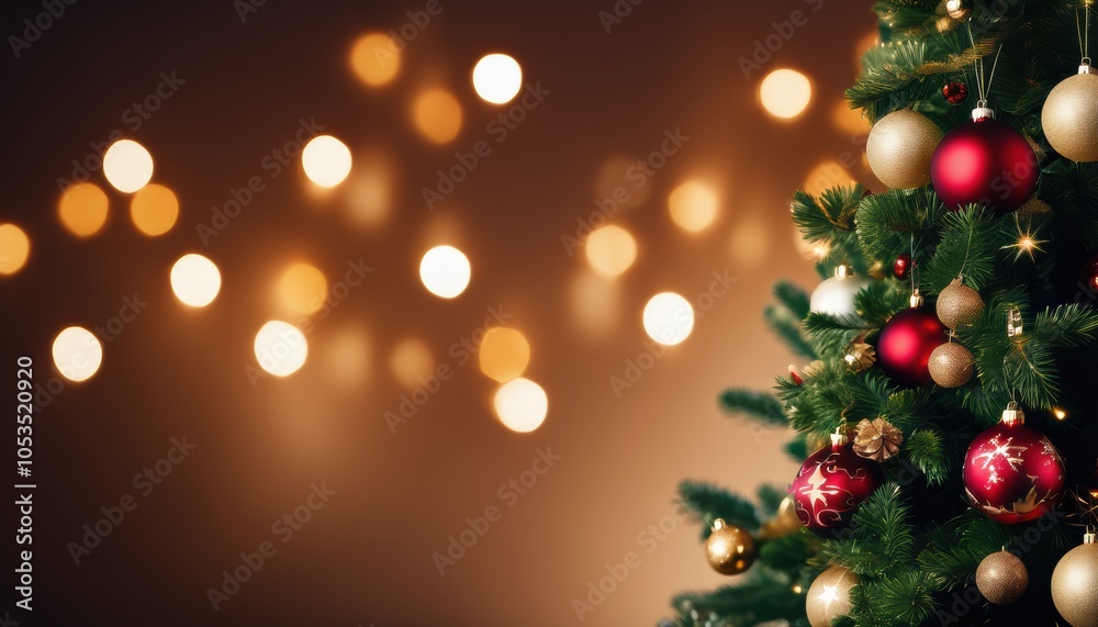 Close up christmas tree decorated with christmas balls Close up christmas tree decorated with christmas balls