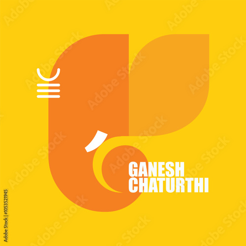 Ganesh Chaturthi festival minimal, luxury invitation card design