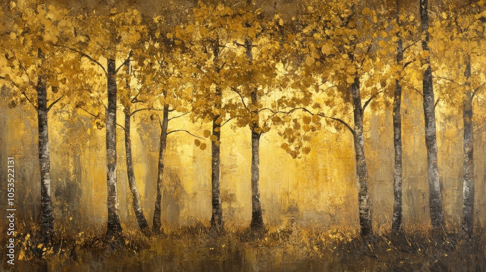 Fototapeta premium Trees with golden leaves