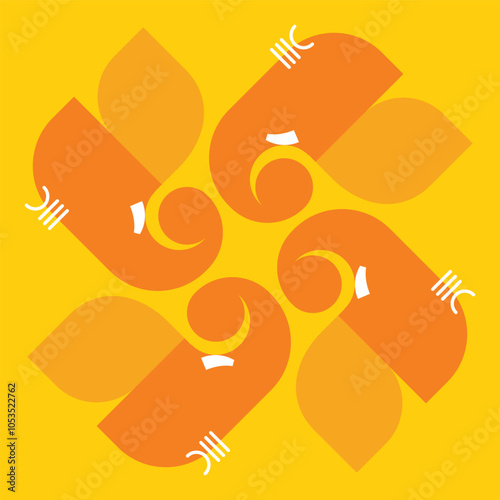 Lord Ganpati on Ganesh Chaturthi background. new abstract vector illustration design