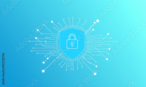 Digital security shield symbolizing online protection and privacy in a modern technological landscape