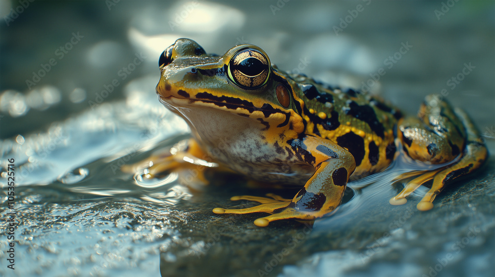 Fototapeta premium 毒々しいカエルのクローズアップ