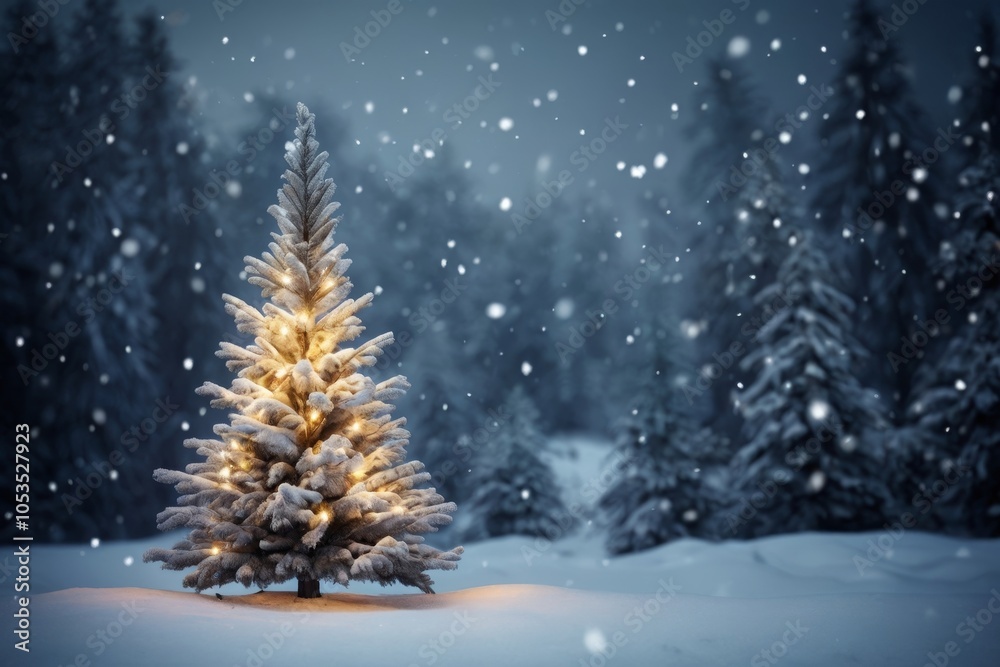 Fototapeta premium navidad. bosque nevado. abetos