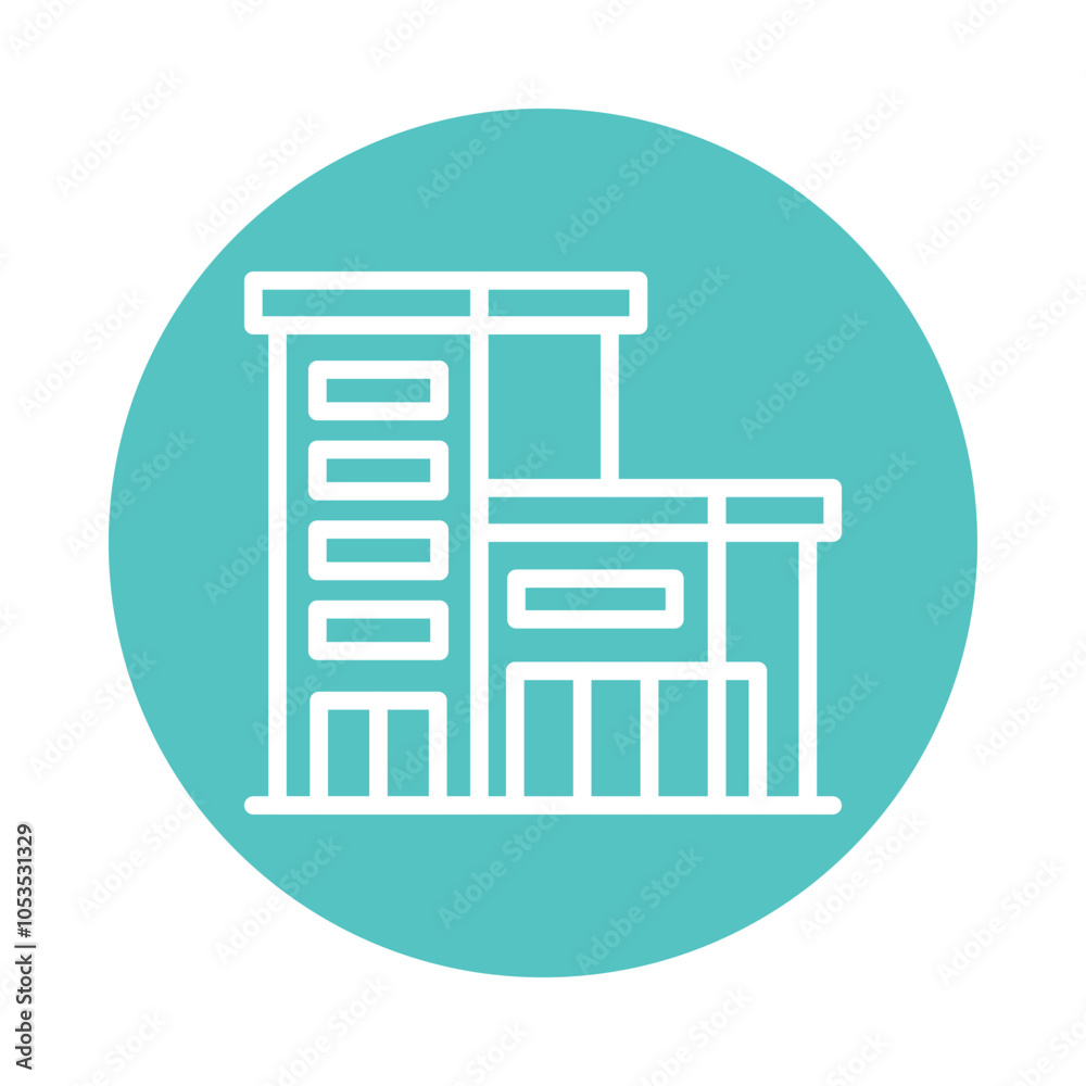 Buildings vector Outline Cricle Design icon. Winter Travelling Symbol on White background EPS 10 File Buildings vector Outline Cricle Design icon. Winter Travelling Symbol on White background EPS 10 File