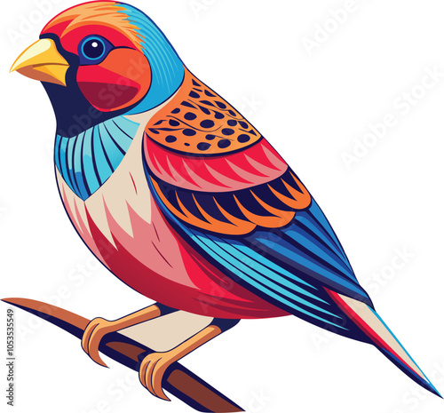 Pinch Bird Colourful Vector