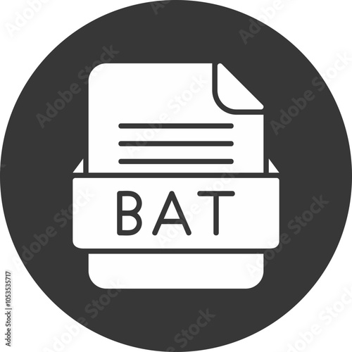 BAT File Format Vector Icon Design