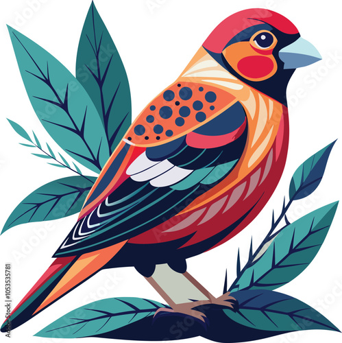 Pinch Bird Colourful Vector