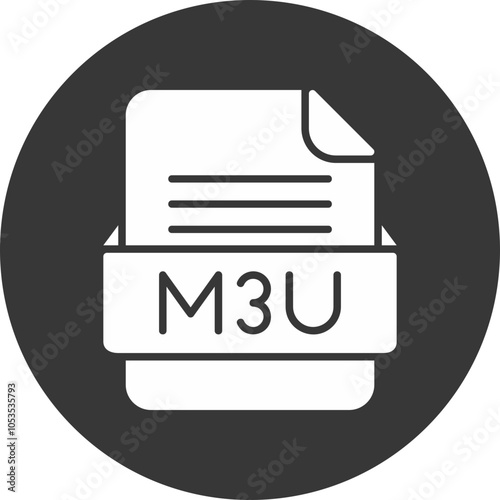 M3U File Format Vector Icon Design