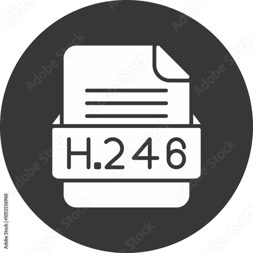 H.264 File Format Vector Icon Design