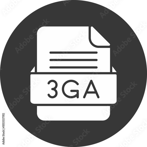 3GA File Format Vector Icon Design