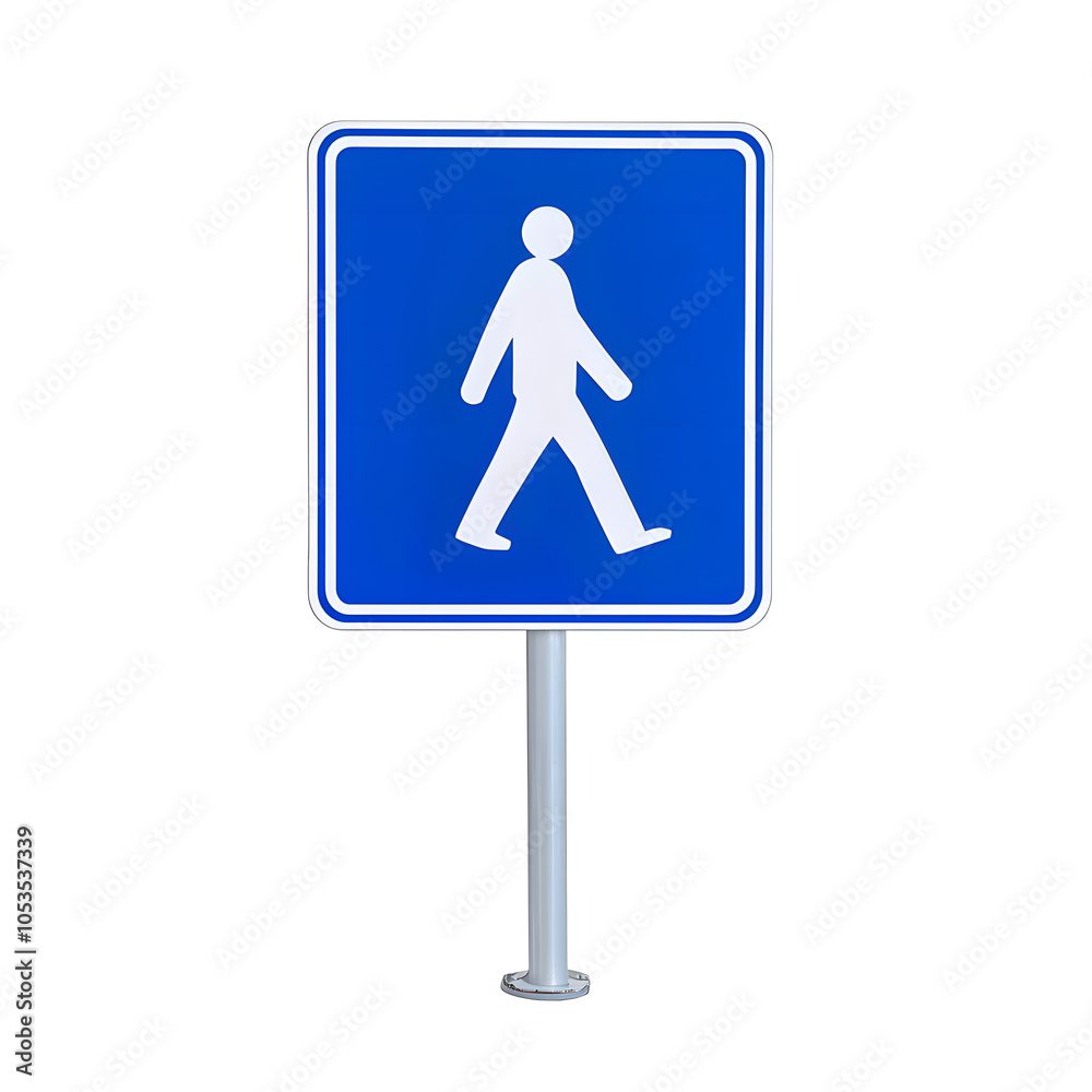 A pedestrian zone sign isolated on white background A pedestrian zone sign isolated on white background