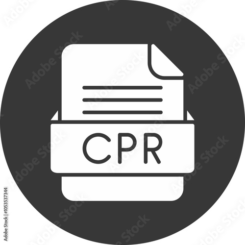 CPR File Format Vector Icon Design