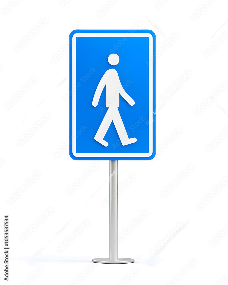 A pedestrian zone sign isolated on white background A pedestrian zone sign isolated on white background