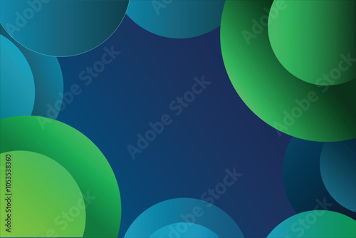 Abstract background with blue and green circle.Modern shiny green gradient background.