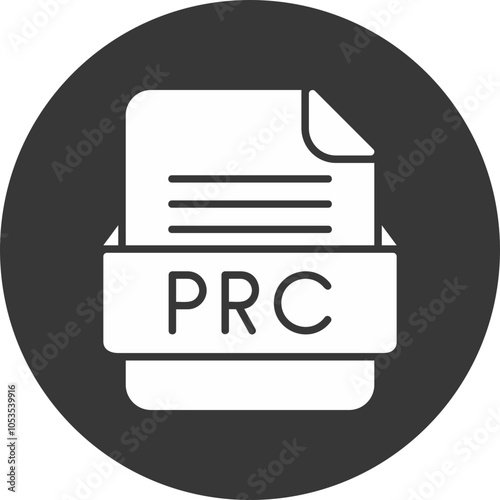 PRC File Format Vector Icon Design