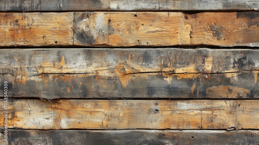 Naklejka premium Weathered wooden planks with natural texture