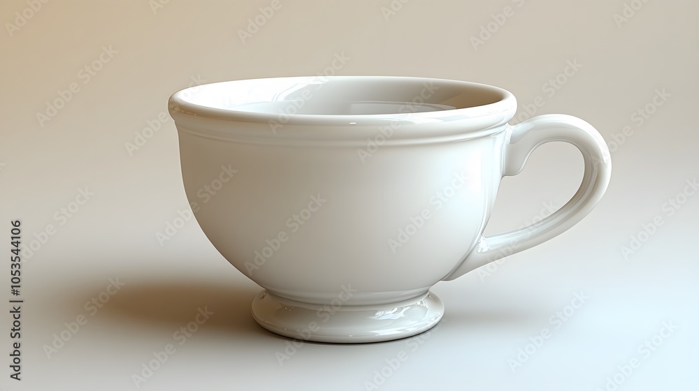 Elegant white ceramic cup on a soft background Elegant white ceramic cup on a soft background