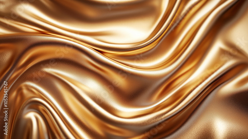 Golden background. Abstract golden waves. 