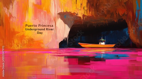 Vibrant Boat Journey Through Puerto Princesa Cave