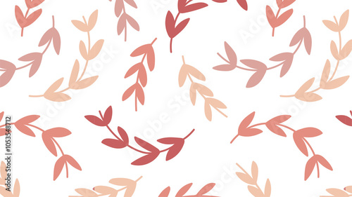 Pink seamless leaf patterned transparent png