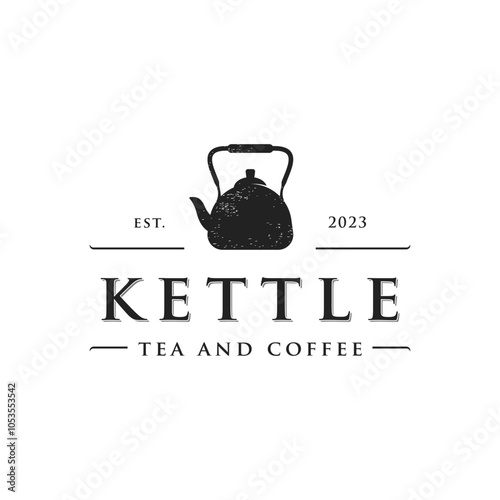 Vintage retro rustic kettle logo template design with premium quality.