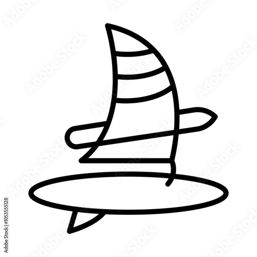 Wind Surfing line icon