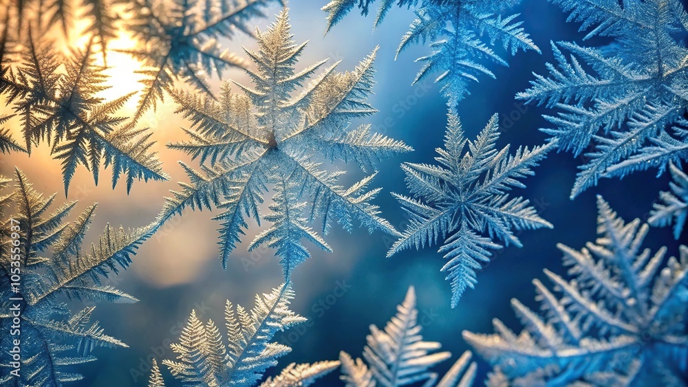Winter frost patterns on glass background Winter frost patterns on glass background