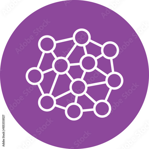 Nanotechnology line circle icon