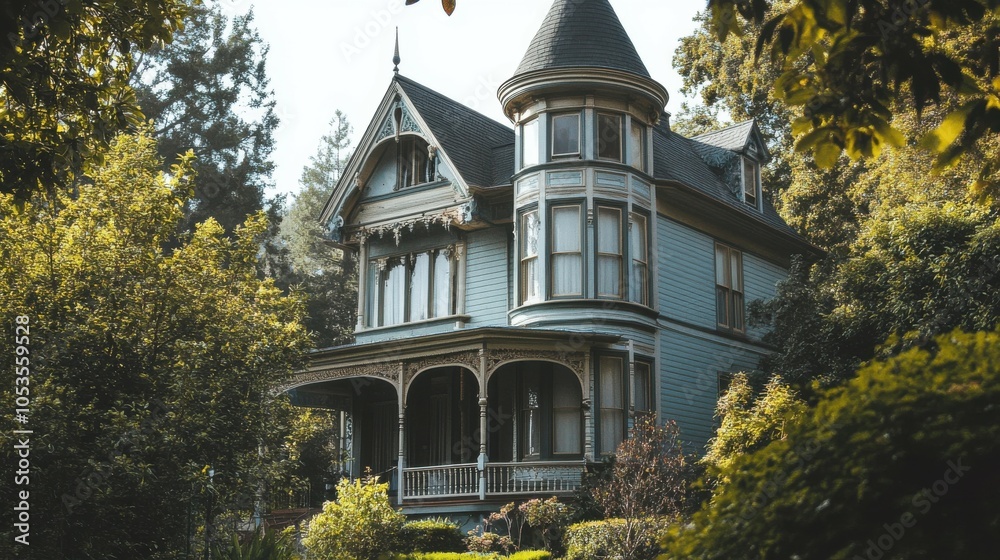 Victorian house with a turret. Victorian house with a turret.