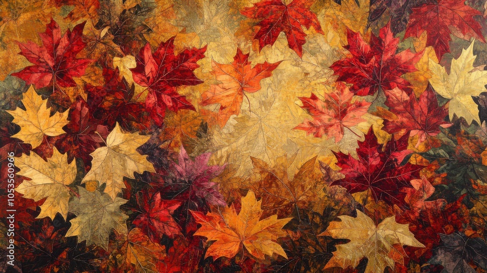 Autumn leaves vibrant landscape. Generative AI Autumn leaves vibrant landscape. Generative AI