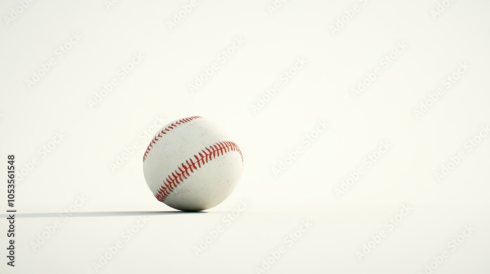 Baseball, white, stitching. Generative AI Baseball, white, stitching. Generative AI