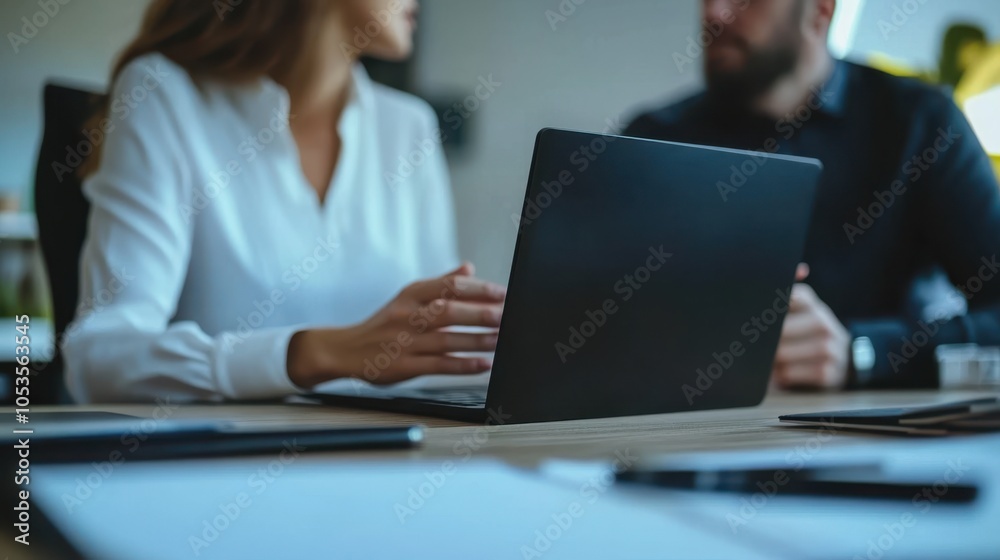 The Laptop in Business Meeting The Laptop in Business Meeting