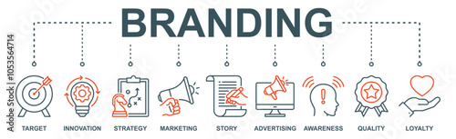 Branding banner web icon vector illustration concept with icon