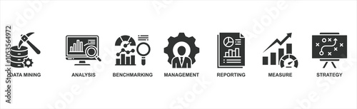 Business intelligence banner web icon vector illustration concept with icon