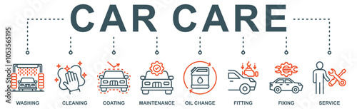 Car care banner web icon vector illustration concept with icon