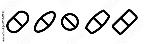 Pills icon vector set. Simple and editable pill icons Medicament and pharmaceutical symbol.