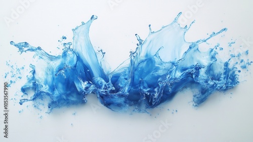 Blue water splash. Generative AI
