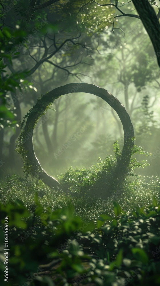 Whimsical fairy circle hidden within a misty glade, 4K hyperrealistic photo Whimsical fairy circle hidden within a misty glade, 4K hyperrealistic photo